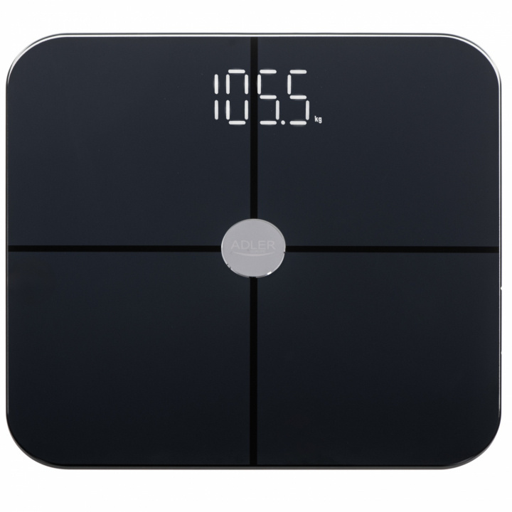 Adler AD 8187 Black Smart bathroom scale ryhmässä KOTI, TALOUS JA PUUTARHA / Kylpyhuone / Henkilövaa\'at @ TP E-commerce Nordic AB (38-94913)