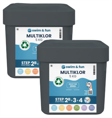Swim & Fun MultiKlor Maxi Tab 200 g, 2 x 5 kg ryhmässä KOTI, TALOUS JA PUUTARHA / Puutarhatuotteet / Uima-allas & Tarvikkeet / #SAKNAS! @ TP E-commerce Nordic AB (38-94961)