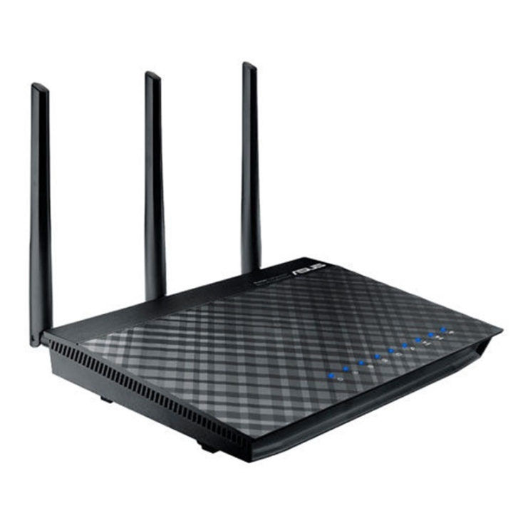 ASUS RT-AC66U trådlös router Gigabit Ethernet Dual-band (2,4 GHz / 5 GHz) Svart ryhmässä TIETOKOONET & TARVIKKEET / Verkko / Reititin @ TP E-commerce Nordic AB (38-94983)