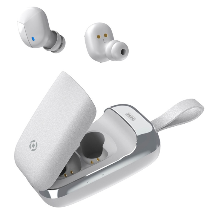 Celly Flip1 True Wireless Headset Earbuds, Vit ryhmässä KODINELEKTRONIIKKA / Ääni & Kuva / Kuulokkeet & Tarvikkeet / Kuulokkeet @ TP E-commerce Nordic AB (38-95482)