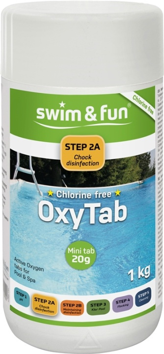 OxyTabs 20 gr.1 kg, Chlorine free ryhmässä KOTI, TALOUS JA PUUTARHA / Puutarhatuotteet / Uima-allas & Tarvikkeet / #SAKNAS! @ TP E-commerce Nordic AB (38-95676)