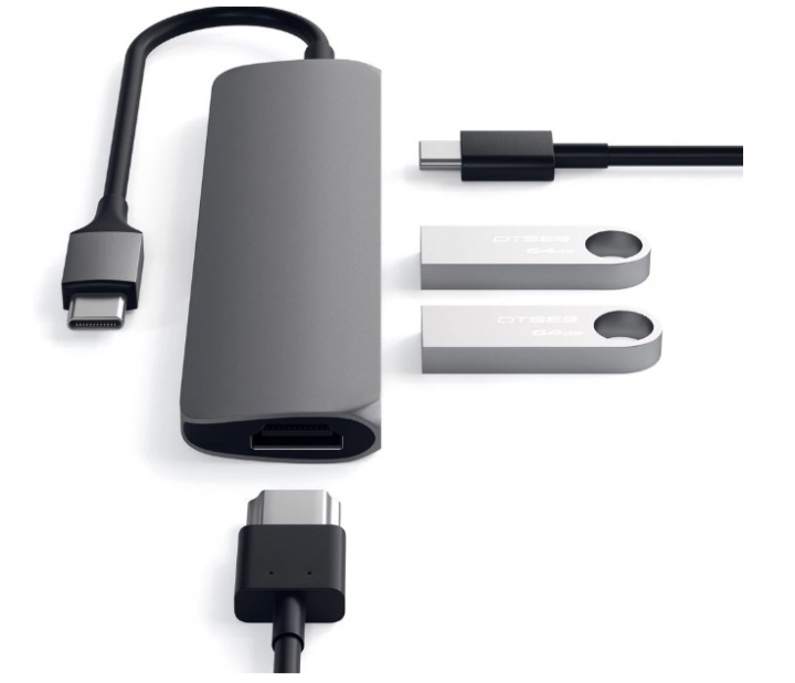 Satechi USB-C MultiPort adapter med 4K HDMI ryhmässä TIETOKOONET & TARVIKKEET / Tietokonetarvikkeet / USB-telakat @ TP E-commerce Nordic AB (38-95920)