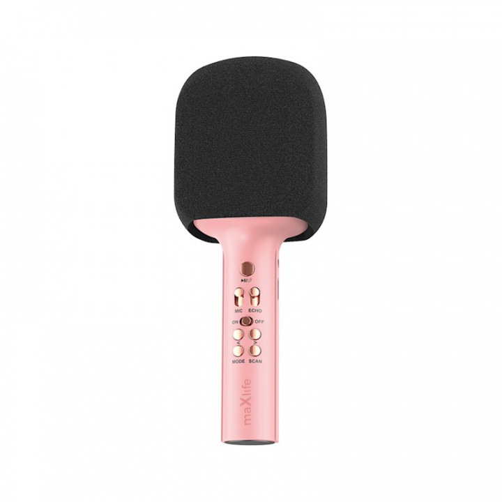 Maxlife MXBM-600 - Langaton karaokemikrofoni, jossa on sisäänrakennettu kaiutin, vaaleanpunainen väri ryhmässä KODINELEKTRONIIKKA / Ääni & Kuva / Kädessä pidettävät mikrofonit @ TP E-commerce Nordic AB (38-95929)