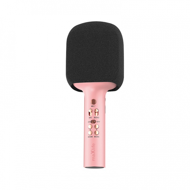 MaxLife MXBM-600 - Karaoke-Mikrofon med inbyggd högtalare, Rosa ryhmässä KODINELEKTRONIIKKA / Ääni & Kuva / Kädessä pidettävät mikrofonit @ TP E-commerce Nordic AB (38-95929)