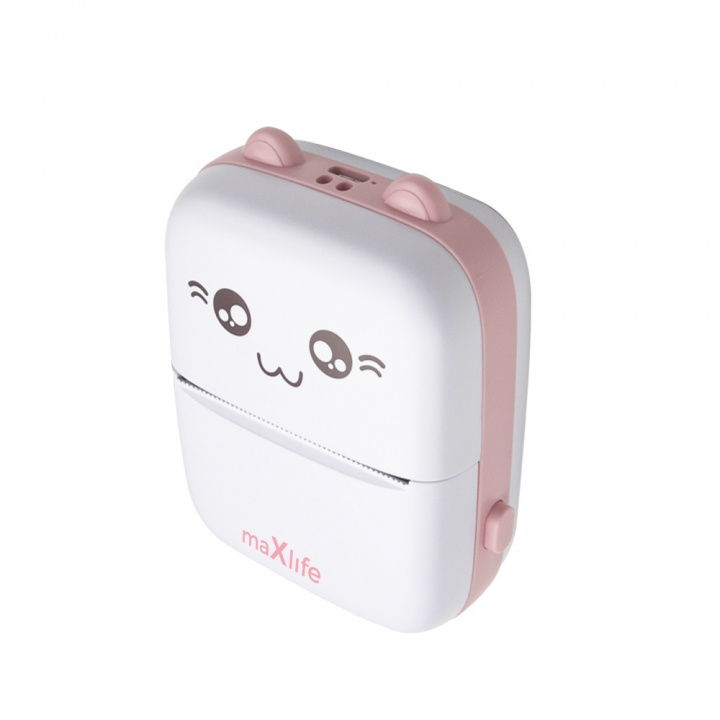 Maxlife MXTP-100 Lämpötulostin - Kannettava minitulostin Bluetoothilla, vaaleanpunainen väri ryhmässä URHEILU, VAPAA-AIKA JA HARRASTUS / Hauskat tavarat / Älylaitteet @ TP E-commerce Nordic AB (38-95935)