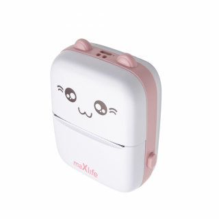 Maxlife MXTP-100 Lämpötulostin - Kannettava minitulostin Bluetoothilla, vaaleanpunainen väri