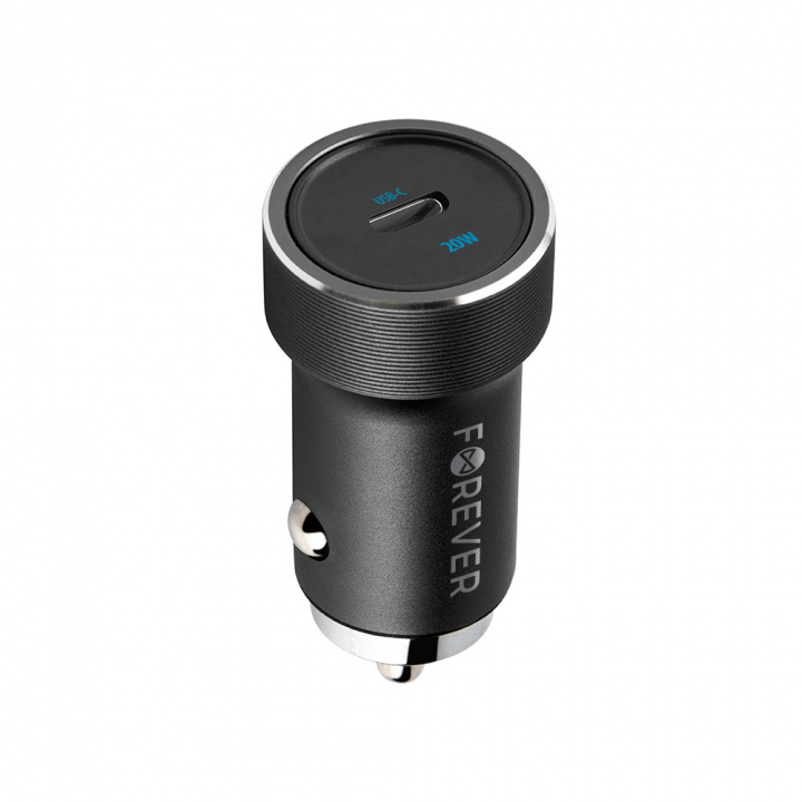 Forever CC-06 PD QC autolaturi 1x USB-C 20W, musta ryhmässä ÄLYPUHELIMET JA TABLETIT / Laturit & Kaapelit / Autolaturi / Autolaturi Tyyppi C @ TP E-commerce Nordic AB (38-96938)