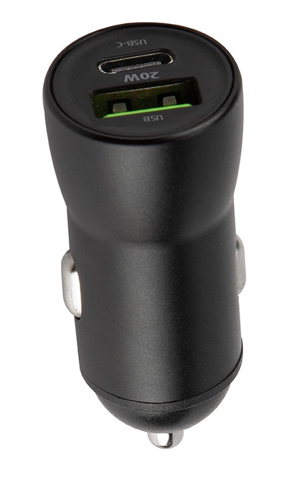 Maxlife MXCC-04 PD QC car charger 1x USB-C 1x USB 20W black ryhmässä ÄLYPUHELIMET JA TABLETIT / Laturit & Kaapelit / Autolaturi / Autolaturi Tyyppi C @ TP E-commerce Nordic AB (38-96939)