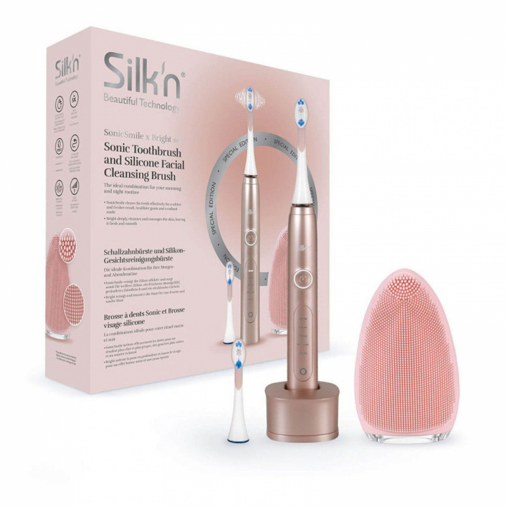 Silkn Sonic Smile & Bright Set Sähköhammasharja lisävarusteineen ryhmässä KAUNEUS JA TERVEYS / Suunhoito / Sähköhammasharjat @ TP E-commerce Nordic AB (38-96995)