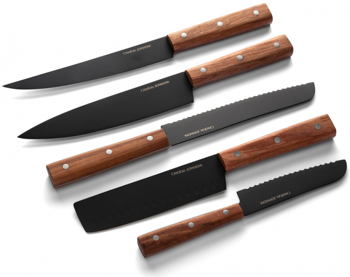 Orrefors Jernverk 5-pack veitset Musta ryhmässä KOTI, TALOUS JA PUUTARHA / Keittiövälineet / Keittiöveitset ja veitsenteroittimet @ TP E-commerce Nordic AB (38-97296)