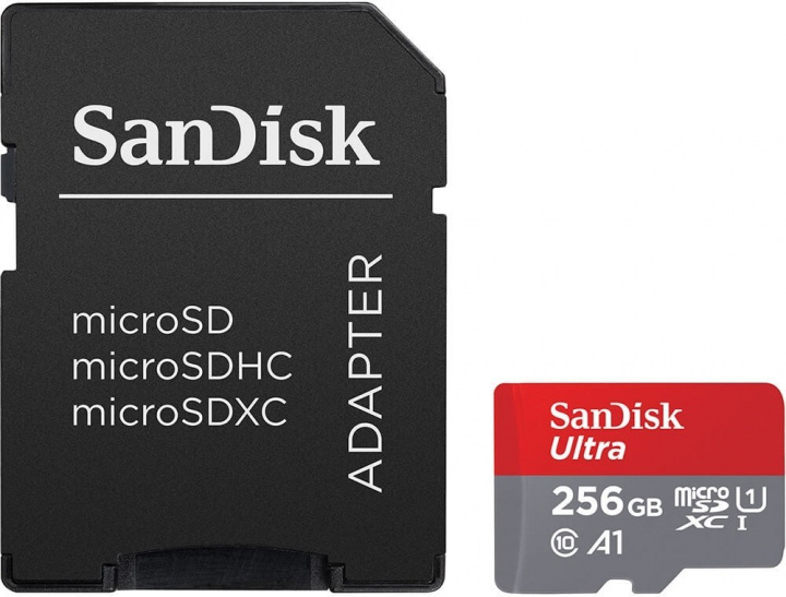 SanDisk Ultra Minneskort microSDXC, 256GB ryhmässä KODINELEKTRONIIKKA / Tallennusvälineet / Muistikortit / MicroSD/HC/XC @ TP E-commerce Nordic AB (38-97325)