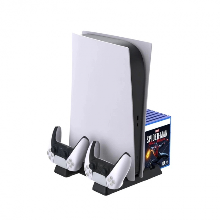 Telakointiasema Playstation 5:lle, 4-in-1:lle ryhmässä KODINELEKTRONIIKKA / Pelikonsolit & Tarvikkeet / Sony PlayStation 5 / Tarvikkeet @ TP E-commerce Nordic AB (38-97428)