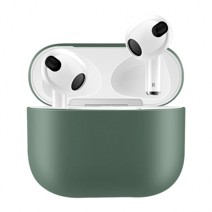 Silikonskal till Airpods 3, Mörkgrön ryhmässä KODINELEKTRONIIKKA / Ääni & Kuva / Kuulokkeet & Tarvikkeet / Tarvikkeet @ TP E-commerce Nordic AB (38-97509)