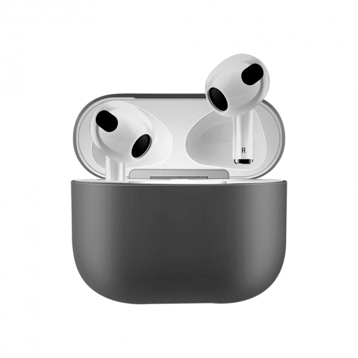 Silikonskal till Airpods 3, Mörkgrå ryhmässä KODINELEKTRONIIKKA / Ääni & Kuva / Kuulokkeet & Tarvikkeet / Tarvikkeet @ TP E-commerce Nordic AB (38-97543)