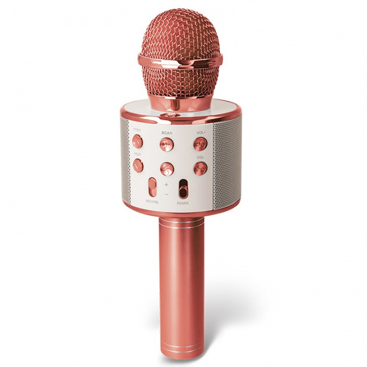 Forever BMS-300 Lite - BT-karaokemikrofoni kaiuttimella, ruusukultainen ryhmässä KODINELEKTRONIIKKA / Ääni & Kuva / Kädessä pidettävät mikrofonit @ TP E-commerce Nordic AB (38-97632)