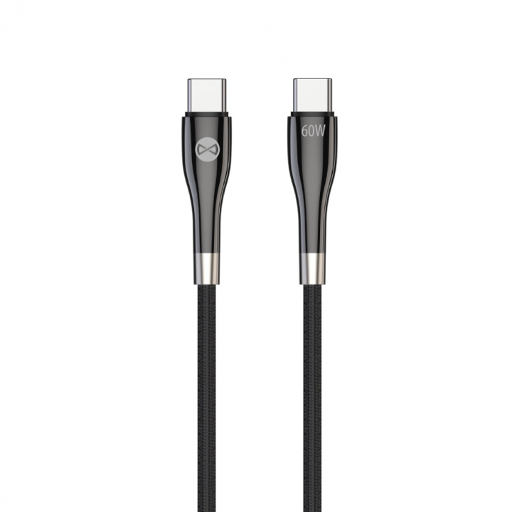 Forever Tyylikäs kaapeli USB-C - USB-C 1,0 m 60W musta ryhmässä TIETOKOONET & TARVIKKEET / Kaapelit & Sovittimet / USB / USB-C @ TP E-commerce Nordic AB (38-97655)
