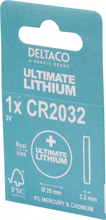 Ultimate Lithium CR2032 -nappulaparistot, 3V, 1 kpl ryhmässä KODINELEKTRONIIKKA / Paristot & Laturit / Akut / Nappiparistot @ TP E-commerce Nordic AB (38-97659)