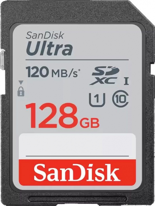 SanDisk Minneskort SDXC Ultra 128Gb 120Mb/s ryhmässä KODINELEKTRONIIKKA / Tallennusvälineet / Muistikortit / SD/SDHC/SDXC @ TP E-commerce Nordic AB (38-98107)