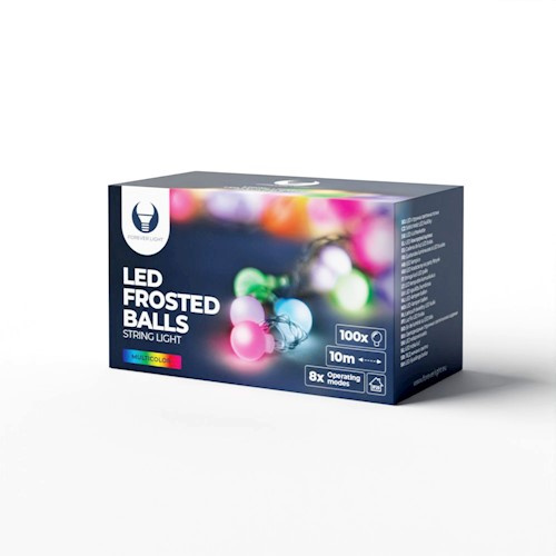LED-Slinga 10m, 230V, 100st LED-bollar, Flerfärgad ryhmässä KODINELEKTRONIIKKA / Valaistus / LED-silmukka @ TP E-commerce Nordic AB (38-98123)