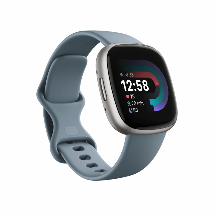 Fitbit Versa 4 Blue/Platinum ryhmässä URHEILU, VAPAA-AIKA JA HARRASTUS / Urheilu- ja sykekellot / Älykellot @ TP E-commerce Nordic AB (38-98155)