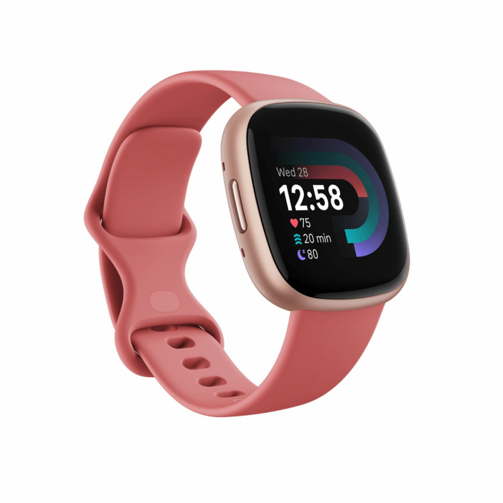 Fitbit Versa 4 Rosa/Koppar ryhmässä URHEILU, VAPAA-AIKA JA HARRASTUS / Urheilu- ja sykekellot / Älykellot @ TP E-commerce Nordic AB (38-98156)