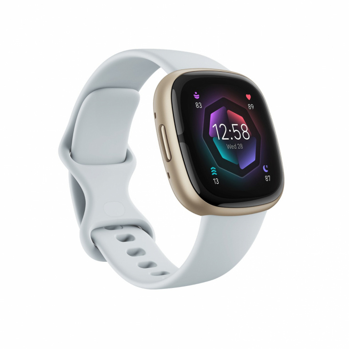 Fitbit Sense 2 -älykello, Blue Mist / Soft Gold ryhmässä URHEILU, VAPAA-AIKA JA HARRASTUS / Urheilu- ja sykekellot / Älykellot @ TP E-commerce Nordic AB (38-98159)