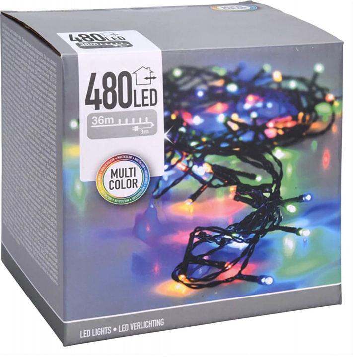 Valonjohto 480 LED 36m, monivärinen ryhmässä KODINELEKTRONIIKKA / Valaistus / Jouluvalaistus @ TP E-commerce Nordic AB (38-98191)
