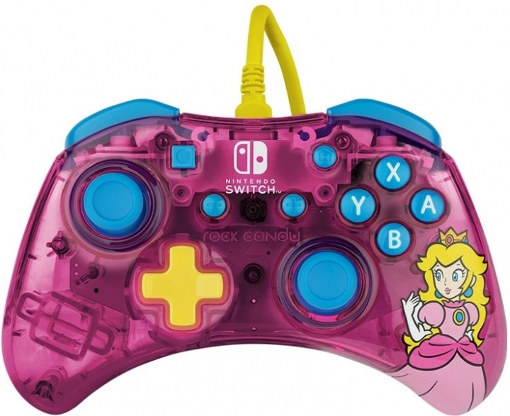 PDP Rock Candy Wired Controller - Peach (Switch) ryhmässä KODINELEKTRONIIKKA / Pelikonsolit & Tarvikkeet / Nintendo Switch / Tarvikkeet @ TP E-commerce Nordic AB (38-98411)