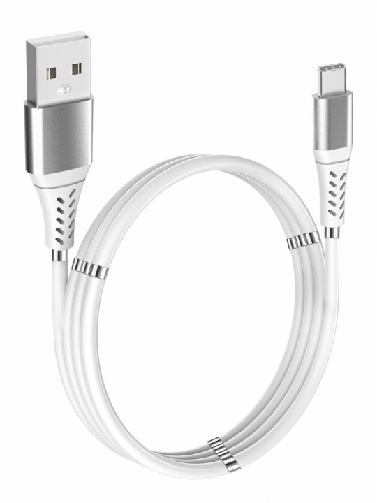 GadgetMonster Magnetic USB-C Charge Cable, slipp kabeltrassel, 2,4A, 1 m ryhmässä ÄLYPUHELIMET JA TABLETIT / Laturit & Kaapelit / Kaapelit / Tyyppi C -kaapelit @ TP E-commerce Nordic AB (38-98427)