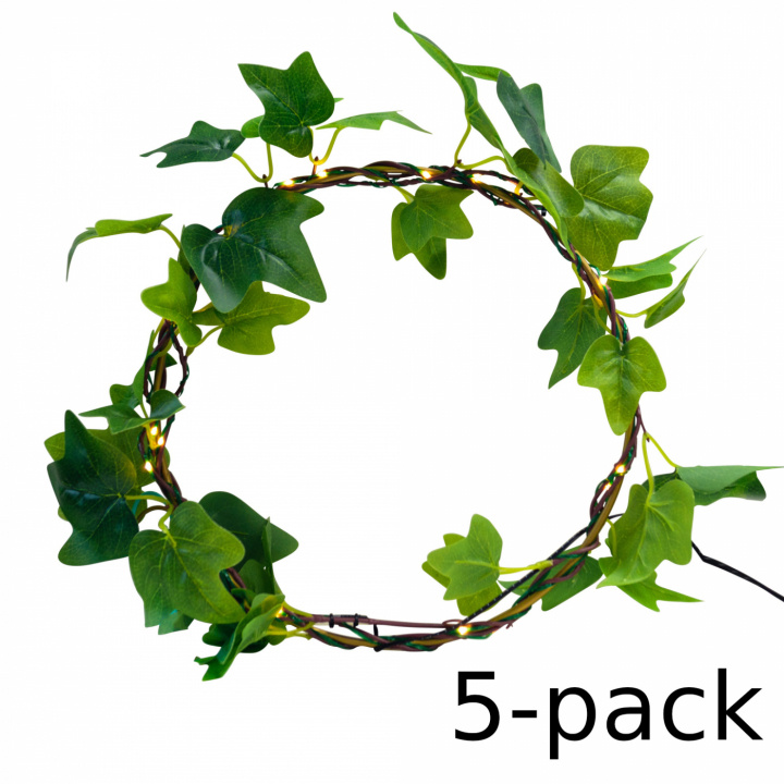 5-pack GadgetMonster Ljusslinga med gröna blad ryhmässä KODINELEKTRONIIKKA / Valaistus / LED-silmukka @ TP E-commerce Nordic AB (38-98447PKT)