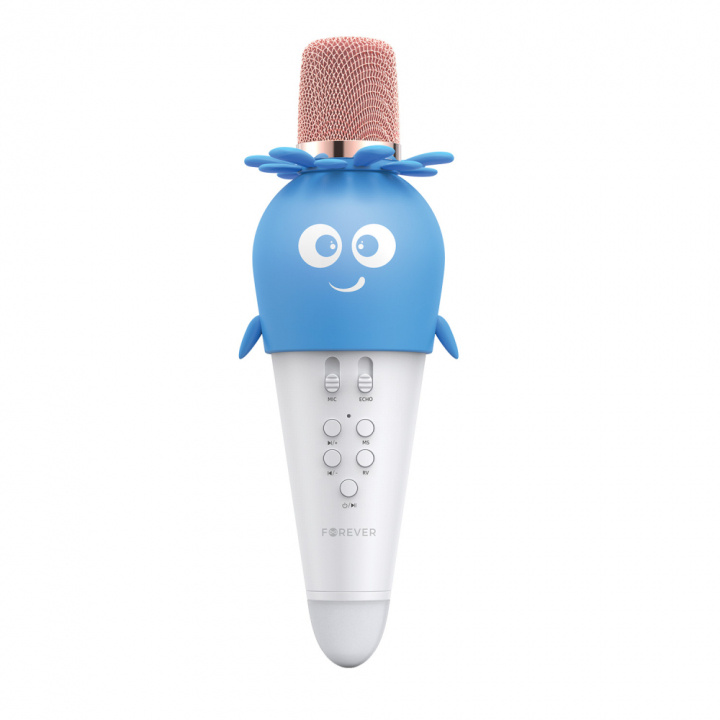 Forever AMS-200 Bluetooth-karaokemikrofoni kaiuttimella, sininen ryhmässä KODINELEKTRONIIKKA / Ääni & Kuva / Kädessä pidettävät mikrofonit @ TP E-commerce Nordic AB (38-98554)