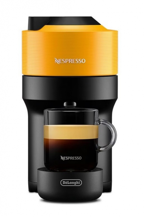 Nespresso Vertuo Pop Kaffemaskin av DeLonghi, Gul ryhmässä KOTI, TALOUS JA PUUTARHA / Kodinkoneet / Kahvikoneet ja tarvikkeet / Espressokoneet @ TP E-commerce Nordic AB (38-98560)