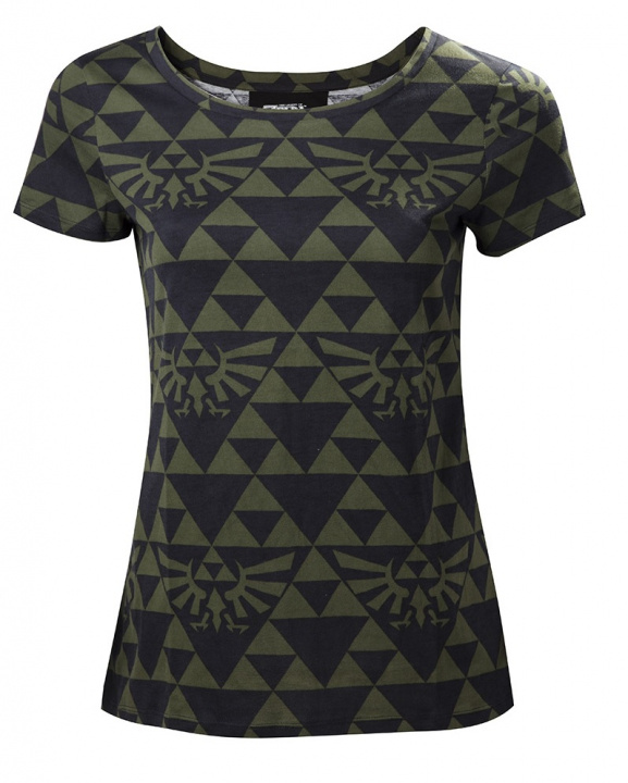 Zelda - Green Black Hyrule Womens T-shirt, M ryhmässä URHEILU, VAPAA-AIKA JA HARRASTUS / Tarvikkeet / T-paidat @ TP E-commerce Nordic AB (38-98627)