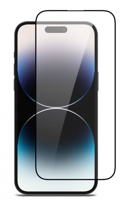 Skärmskydd i härdat glas till iPhone 14 Pro Max, Svart kant ryhmässä ÄLYPUHELIMET JA TABLETIT / Puhelimen suojakotelo / Apple / iPhone 14 @ TP E-commerce Nordic AB (38-98786)