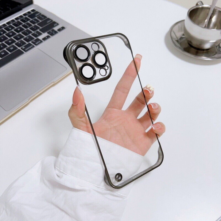 Kehyksetön kotelo iPhone 14 Pro:lle, läpinäkyvä/musta ryhmässä ÄLYPUHELIMET JA TABLETIT / Puhelimen suojakotelo / Apple / iPhone 14 @ TP E-commerce Nordic AB (38-98896)