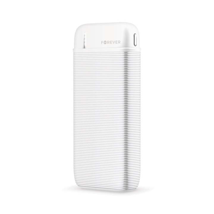 Forever Powerbank 10000 mAh TB-100M, valkoinen ryhmässä ÄLYPUHELIMET JA TABLETIT / Laturit & Kaapelit / Powerbanks @ TP E-commerce Nordic AB (38-99179)