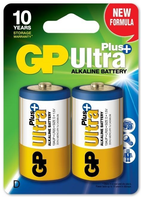 GP Ultra Plus Alkaline D batteri, 13AUP/LR20, 2-pack ryhmässä KODINELEKTRONIIKKA / Paristot & Laturit / Akut / Muut @ TP E-commerce Nordic AB (38-99861)