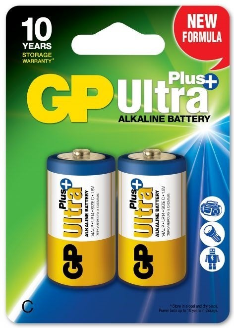 GP Ultra Plus Alkaline C batteri, 14AUP/LR14, 2-pack ryhmässä KODINELEKTRONIIKKA / Paristot & Laturit / Akut / Muut @ TP E-commerce Nordic AB (38-99862)