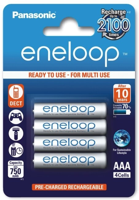 Panasonic Eneloop R03/AAA 750mAh - 4 pcs blister ryhmässä KODINELEKTRONIIKKA / Paristot & Laturit / Akut / AAA @ TP E-commerce Nordic AB (89-504628)