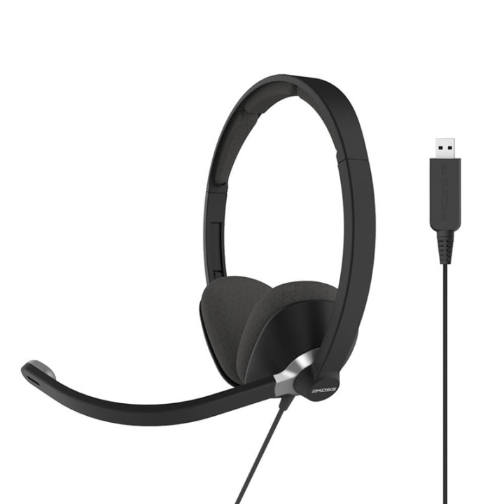 KOSS Kuuloke CS300 USB On-Ear Mic Musta ryhmässä TIETOKOONET & TARVIKKEET / Tietokonetarvikkeet / Kuulokkeet @ TP E-commerce Nordic AB (A00212)