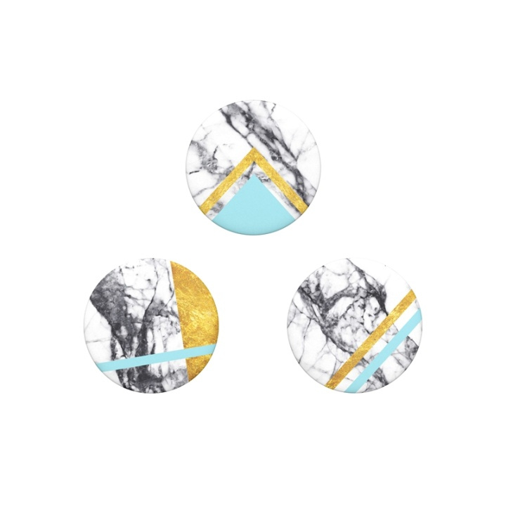 POPSOCKETS White Marble Glam Irrotettava MINI Grip 3-pack ryhmässä ÄLYPUHELIMET JA TABLETIT / Muut tarvikkeet / Popsockets @ TP E-commerce Nordic AB (A00348)