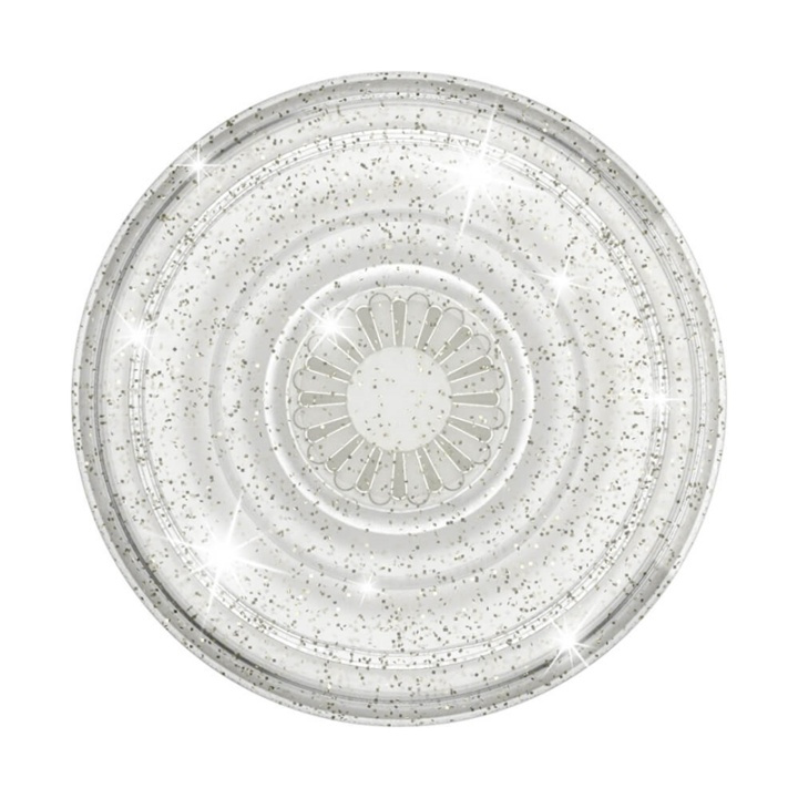 PopSockets Clear Glitter Silver Avtagbart Grip med Ställfunktion ryhmässä ÄLYPUHELIMET JA TABLETIT / Muut tarvikkeet / Popsockets @ TP E-commerce Nordic AB (A00372)