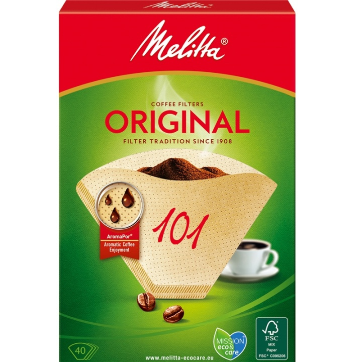 Melitta Kahvinsuodattimet 101 40kpl (Huom. 9kpl DFP) ryhmässä KOTI, TALOUS JA PUUTARHA / Kodinkoneet / Kahvikoneet ja tarvikkeet / Kapselit, suodatinpussit & Tarvikkeet @ TP E-commerce Nordic AB (A00879)