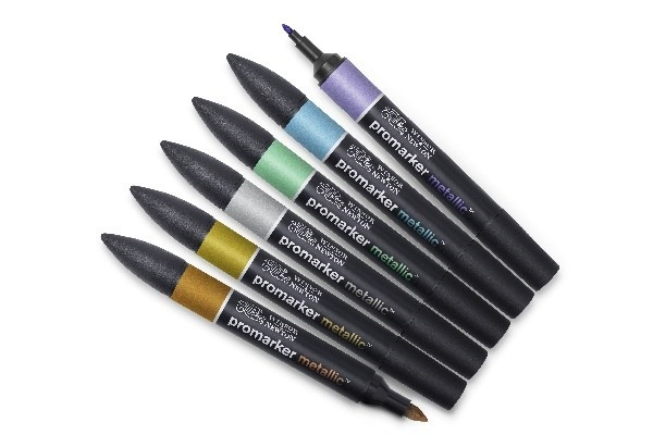 Winsor Promarker Metallic Marker 6st ryhmässä URHEILU, VAPAA-AIKA JA HARRASTUS / Harrastus / Maalaa ja piirrä / Kynät, liidut ja tussit @ TP E-commerce Nordic AB (A01227)