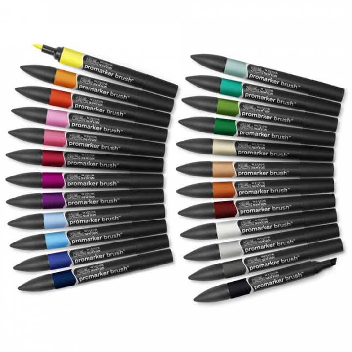 Winsor Brushmarker set 24st, Student designer ryhmässä URHEILU, VAPAA-AIKA JA HARRASTUS / Harrastus / Maalaa ja piirrä / Kynät, liidut ja tussit @ TP E-commerce Nordic AB (A01235)