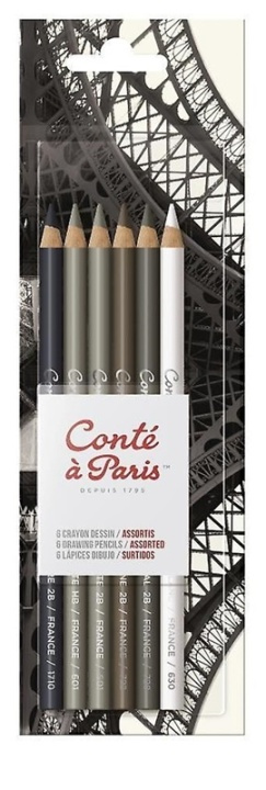 Conté à Paris Set med skisspennor, 6st ryhmässä URHEILU, VAPAA-AIKA JA HARRASTUS / Harrastus / Maalaa ja piirrä / Kynät, liidut ja tussit @ TP E-commerce Nordic AB (A01259)