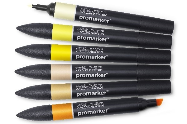 Winsor Promarker 6st, Yellow tones ryhmässä URHEILU, VAPAA-AIKA JA HARRASTUS / Harrastus / Maalaa ja piirrä / Kynät, liidut ja tussit @ TP E-commerce Nordic AB (A01317)