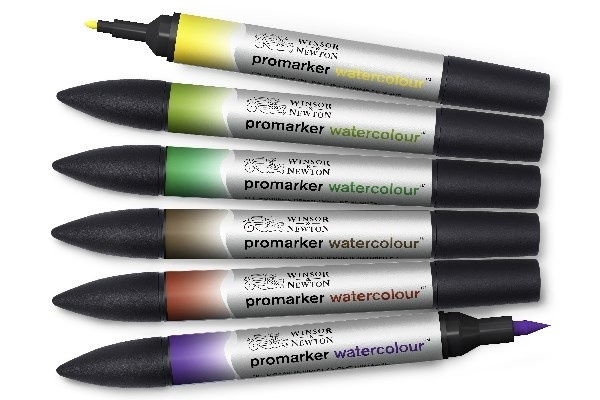 Winsor WaterColour Marker 6-pack, Foliage tones set ryhmässä URHEILU, VAPAA-AIKA JA HARRASTUS / Harrastus / Maalaa ja piirrä / Kynät, liidut ja tussit @ TP E-commerce Nordic AB (A01327)