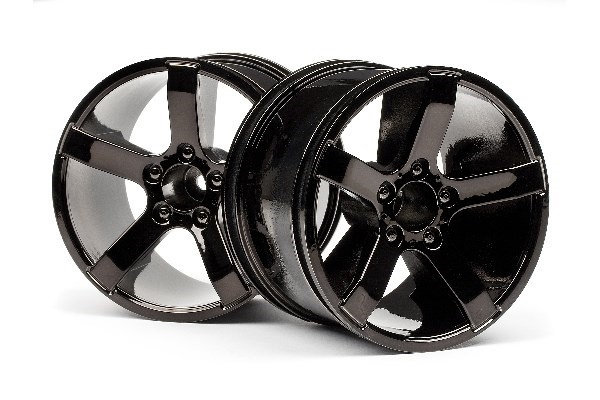 Bullet Mt Wheels Black Chrome (Pr) ryhmässä LELUT, TUOTTEET LAPSILLE JA VAUVOILLE / Radio-ohjattava / Varaosat ja lisävarusteet / HPI / Vanteet / Offroad @ TP E-commerce Nordic AB (A01800)