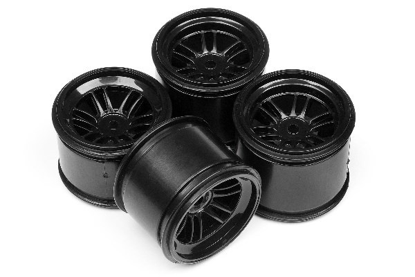 Ft01 Wheel Set (Black/Front 2Pcs/Rear 2Pcs) ryhmässä LELUT, TUOTTEET LAPSILLE JA VAUVOILLE / Radio-ohjattava / Varaosat ja lisävarusteet / HPI / Vanteet / Onroad @ TP E-commerce Nordic AB (A02023)